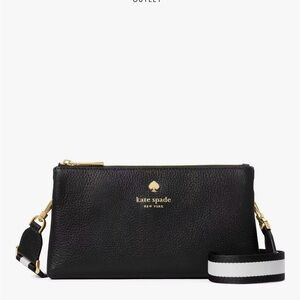 Kate Spade Black Crossbody Bag with Gold Accents